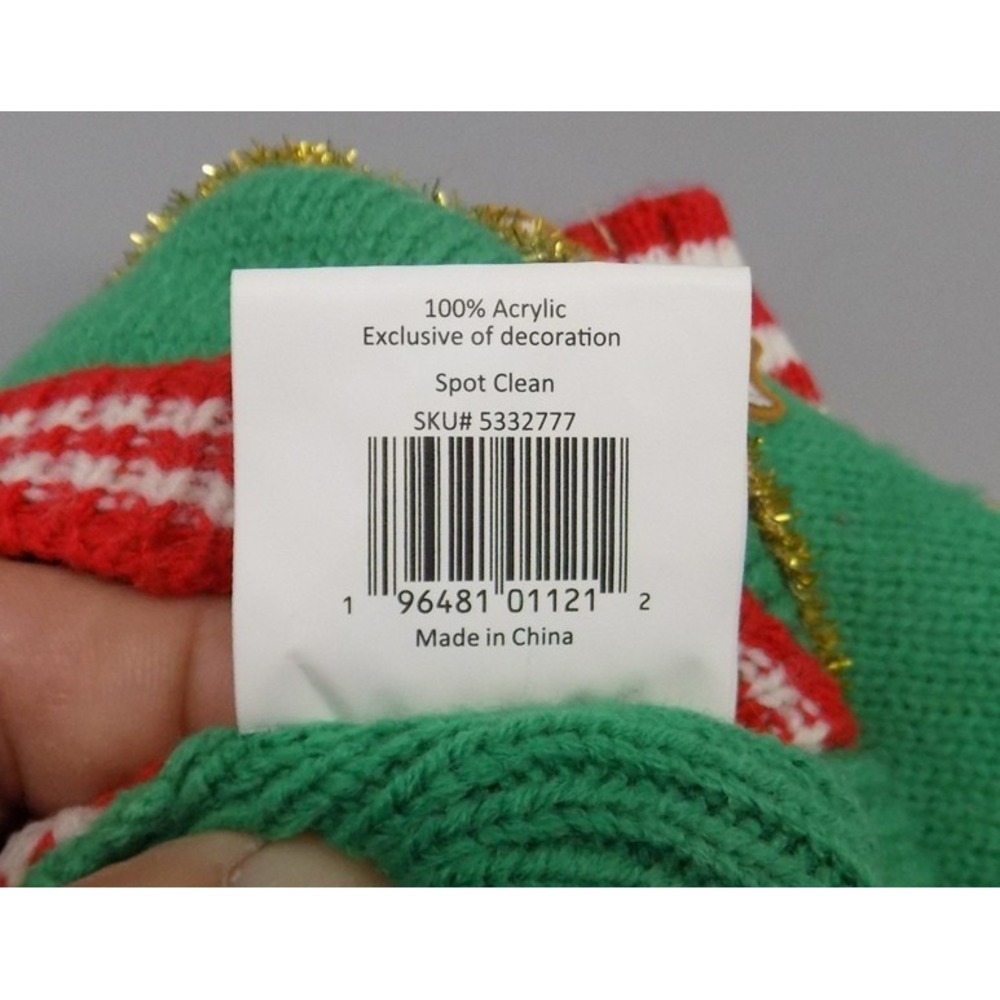 Dog Sweater Christmas Size Small Holiday Hot Mess Merry & Bright 15" Long Ugly - Picture 8 of 11